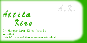 attila kirs business card